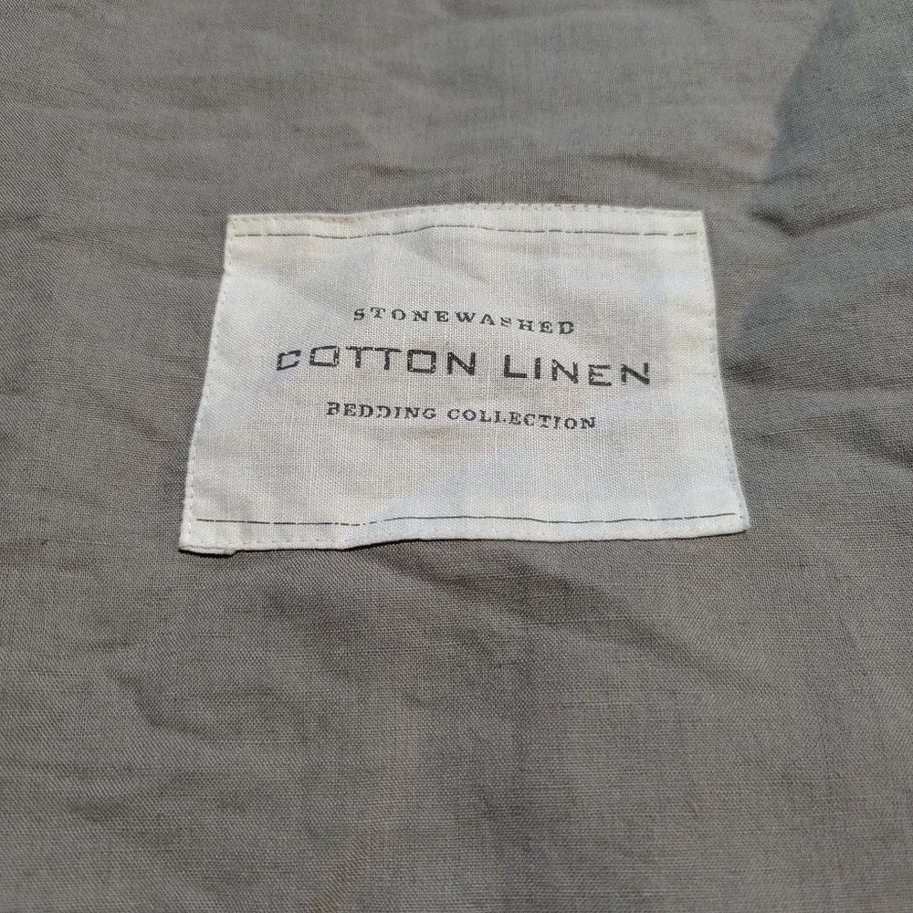 Restoration Hardware Stone Washed Cotton Linen King Duvet Cover Graphite